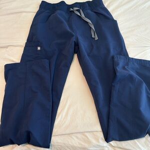 Figs Blue Cargo Pants with Elastic Waistband